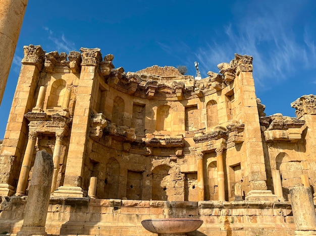 Ruinen der antiken römischen Stadt Jerash Jordan