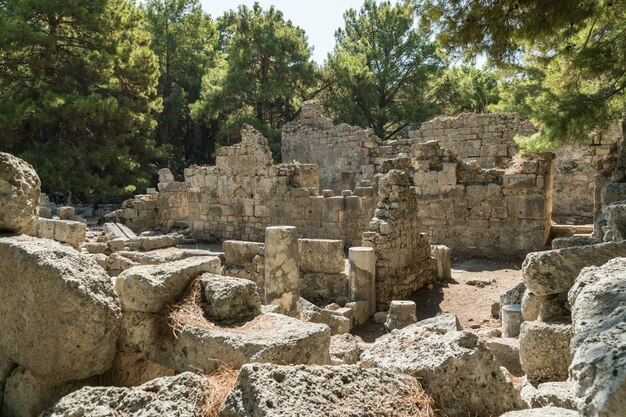 Ruinen der antiken Stadt Phaselis im Bezirk Kemer in der Provinz Antalya in der Türkei