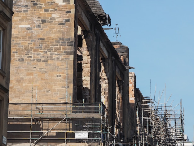 Ruinen der Glasgow School of Art nach Brand in Glasgow