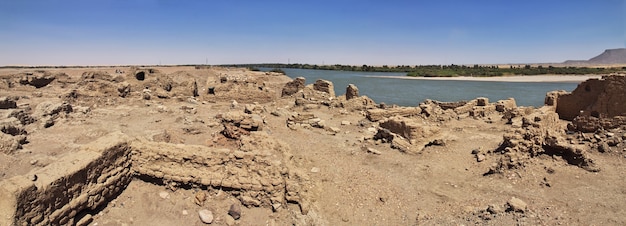 Ruinen des alten ägyptischen Tempels auf der Insel Sai, Nubien, Sudan