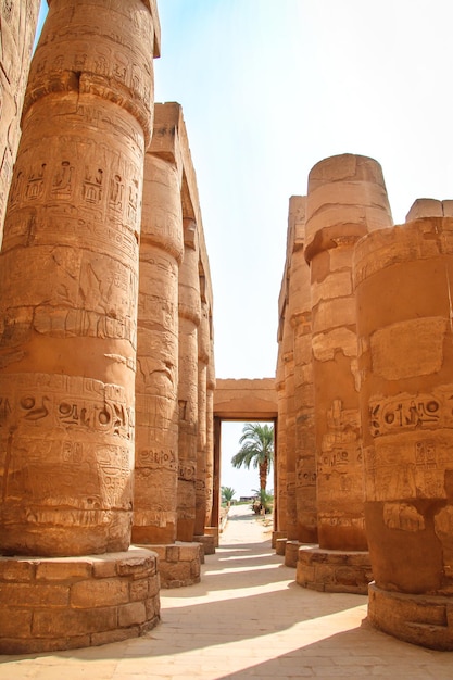 Ruinen des schönen antiken Tempels in Luxor. Ruinen des zentralen Tempels von Amun-Ra.