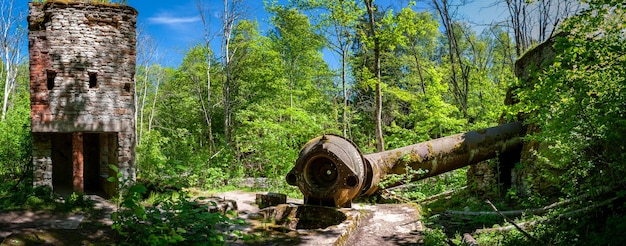 Ruinen des Wasserkraftwerks Nommeveski Frühlingslandschaft Nommeveski Estland