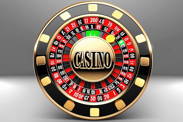 Foto ruleta de casino en estilo negro y rojo con efectos