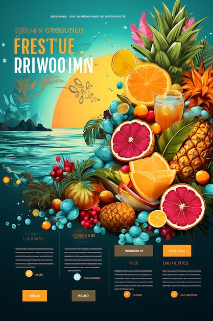 Rum tropical colorido com uma paleta vibrante de turquesa e amarelo Bea conceitos criativos ideias de design