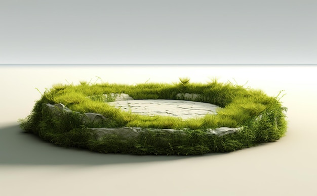 Runder Grasbodenquerschnitt mit Erdland und grünem Gras, realistisches kreisförmiges, ausgeschnittenes Gelände