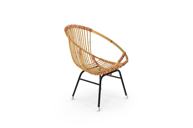 Runder Vintage Stuhl aus Bambus