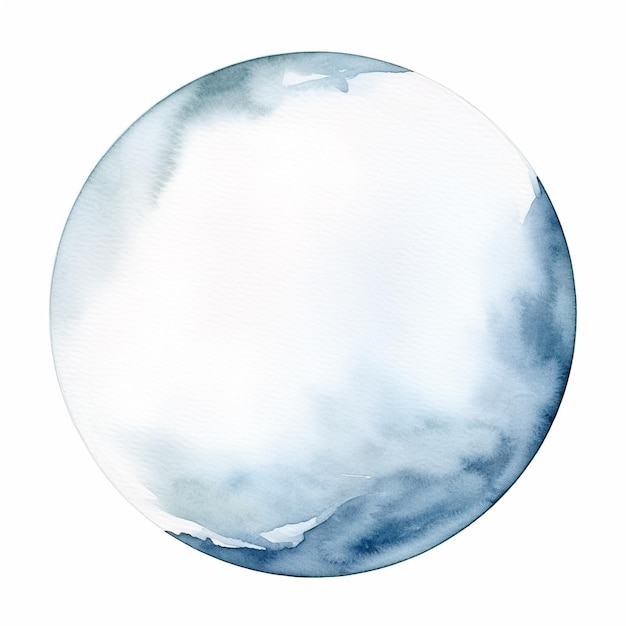 Foto rundes aquarellbanner, isoliert auf weißem hintergrund
