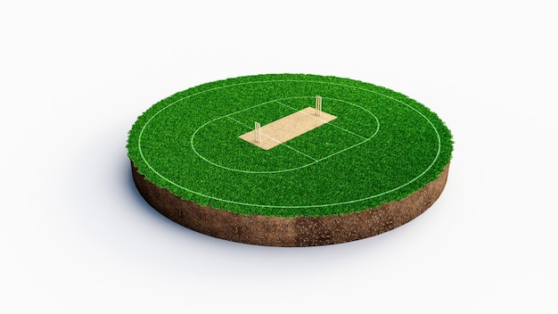 Rundes Cricketstadion Miniatursportplatz 3D-Darstellung