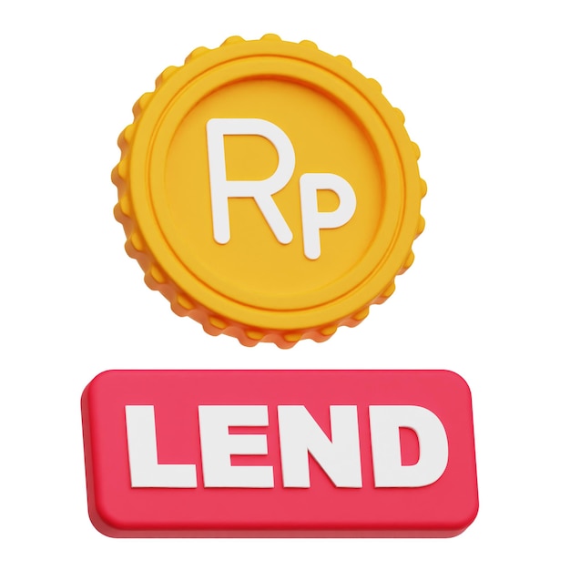 rupiah coin 3d icon isolated on the white background