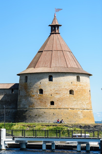 Rusia San Petersburgo Mayo 2023 torres de la Fortaleza Oreshek en Shlisselburg