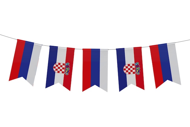 Rússia contra a Croácia partida de quartas de final de futebol renderização em 3D