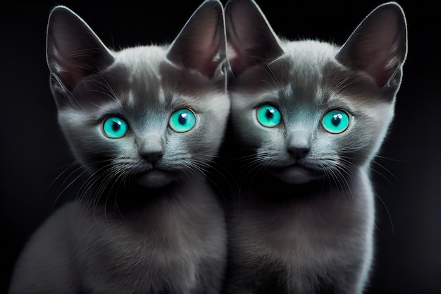 Russische blaue Katze Generative AIxA