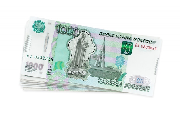 Russische Geldrubel, tausend getrennt