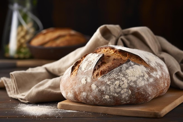 Rustic Sourdough Elegance Homestyle Comfort Savory Sourdought Charm Fotografia de imagem de padaria