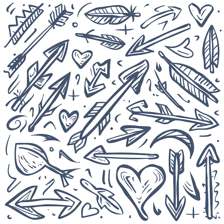 Foto rustic vintage arrow vector set com texturas distressadas e cores ousadas ideal para designs retro arte gráfica e projetos de sinalização direccional