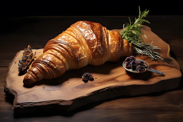 Rustikale Croissant-Präsentation