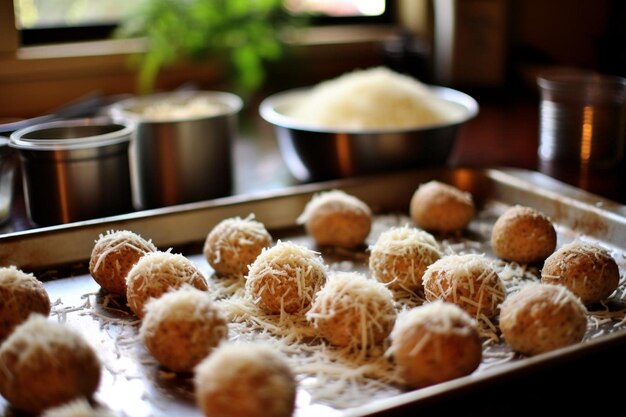 Rustikale Küche Arancini Vorbereitung