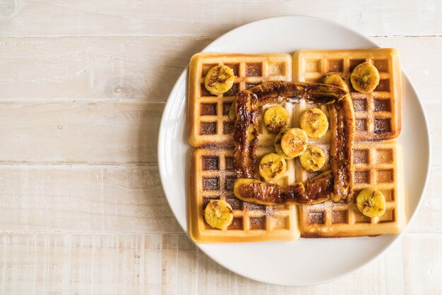 rustikale süße Bananenwaffel