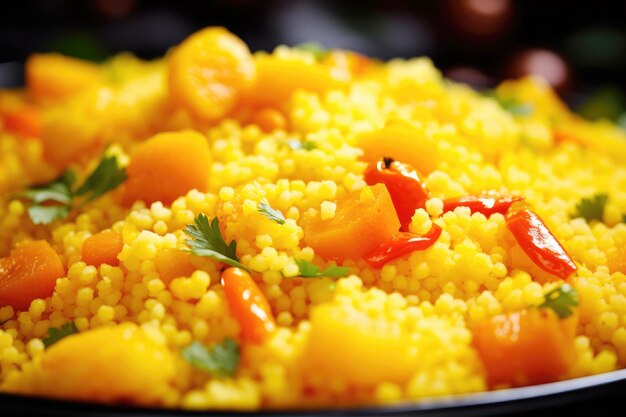 Rustikaler brasilianischer Couscous aus nächster Nähe