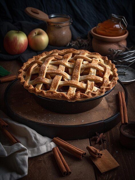 Rustikaler hausgemachter Apfelkuchen