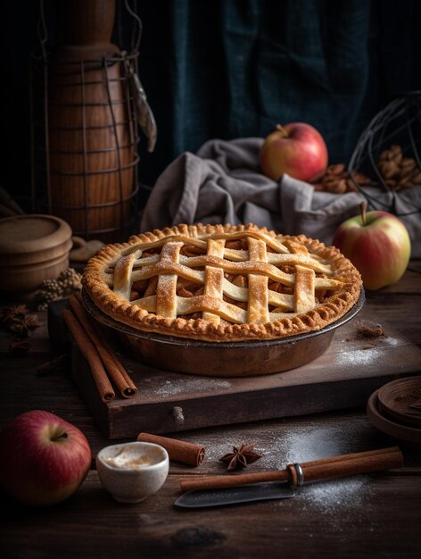 Rustikaler hausgemachter Apfelkuchen