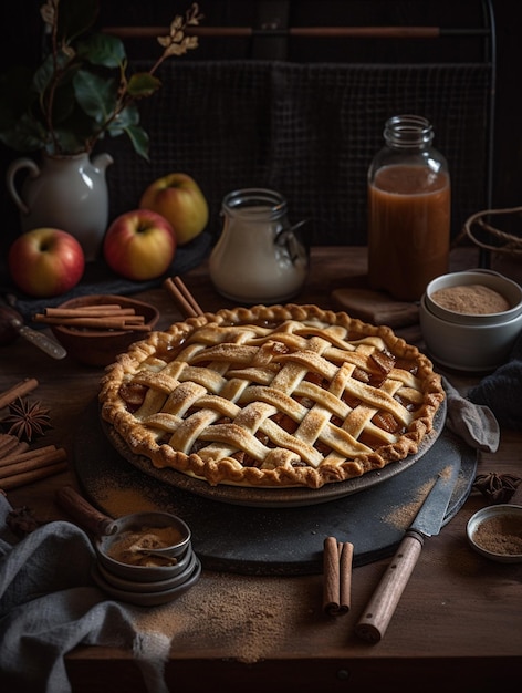 Rustikaler hausgemachter Apfelkuchen