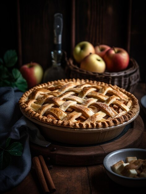 Rustikaler hausgemachter Apfelkuchen