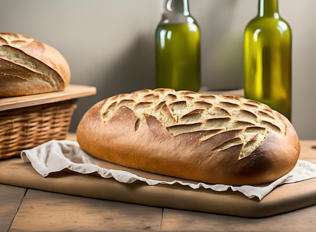 Rustikales Brot im Ofen