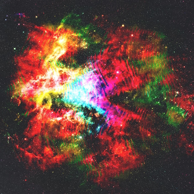 Rusty Grunge grobe abstrakte Textur geknackt schmutziges Muster bunter Raum-Galaxie-Hintergrund