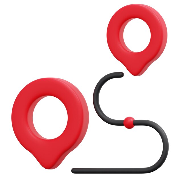 ruta 3d render icono ilustración