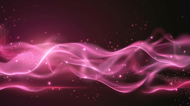 Foto rutas de luz abstractas con chispas de humo rosado aisladas en un fondo transparente ilustración realista moderna