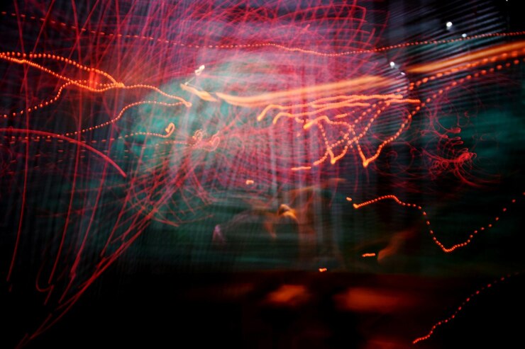 Foto rutas de luz coloridas en el hogar