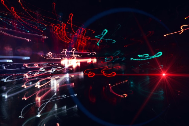 Rutas de luz por la noche
