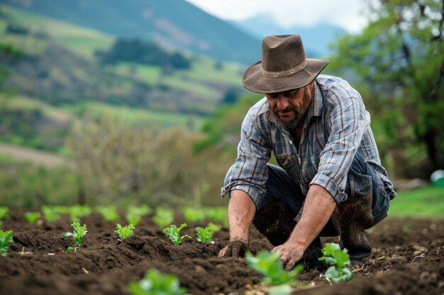 Foto la rutina de los agricultores da un vistazo a la vida de un trabajador rural que muestra el trabajo duro y el compromiso requerido para mantener una granja próspera