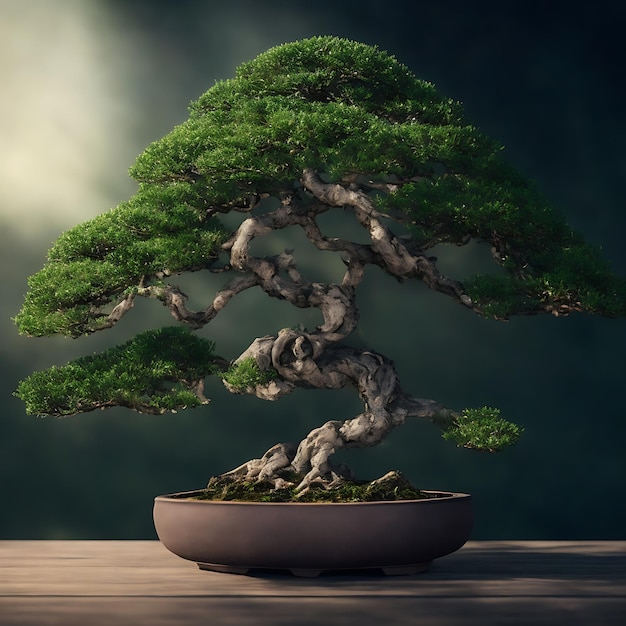 Árvore bonsai japonesa em vaso