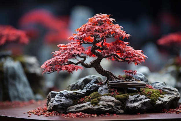 Árvore bonsai, uma forma de arte tradicional japonesa, fotografia publicitária profissional