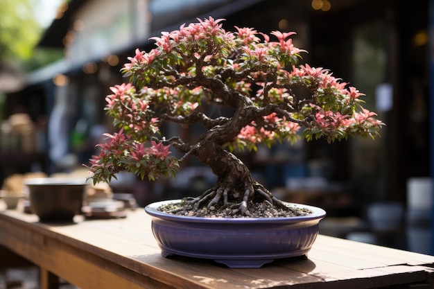 Árvore bonsai, uma forma de arte tradicional japonesa, fotografia publicitária profissional