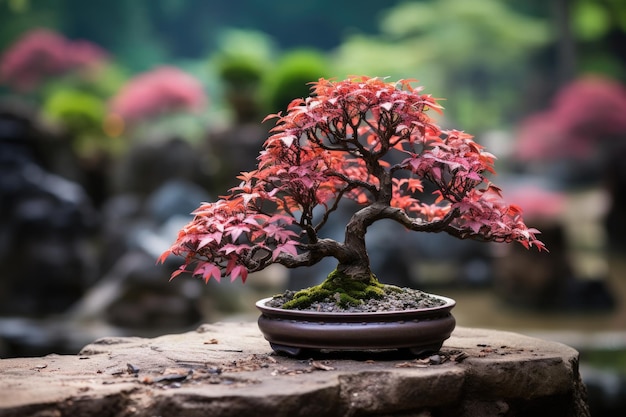 Árvore bonsai, uma forma de arte tradicional japonesa, fotografia publicitária profissional