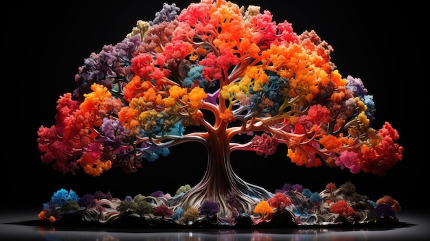 Árvore colorida HD 8K papel de parede fundo imagem fotográfica