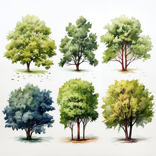 Árvore de ilustração 3D isolada em fundo branco