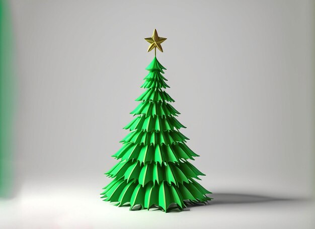 Árvore de Natal 3D em fundo branco