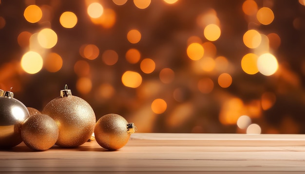 Árvore de Natal bolas douradas conceito de Natal e Ano Novo