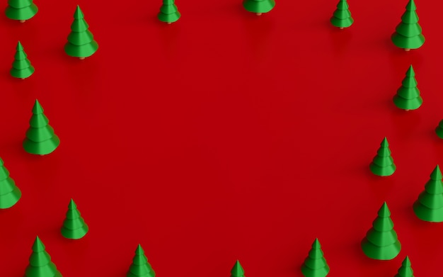 Árvore de Natal com espaço em branco em vermelho