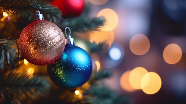 Árvore de natal decorada com enfeites Generative Ai