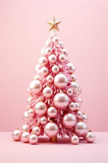 Árvore de Natal decorada em estilo moderno