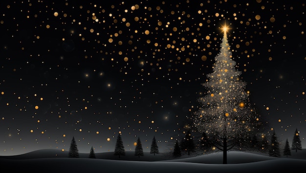 Árvore de Natal dourada Árvore de Nadal como um símbolo de uma feliz celebração de Natal dourado Ano Novo