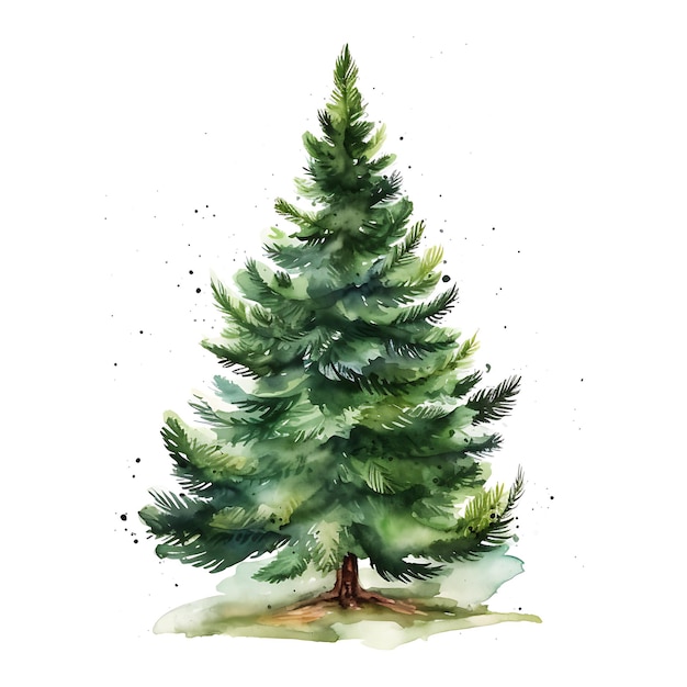 Árvore de Natal em aquarela