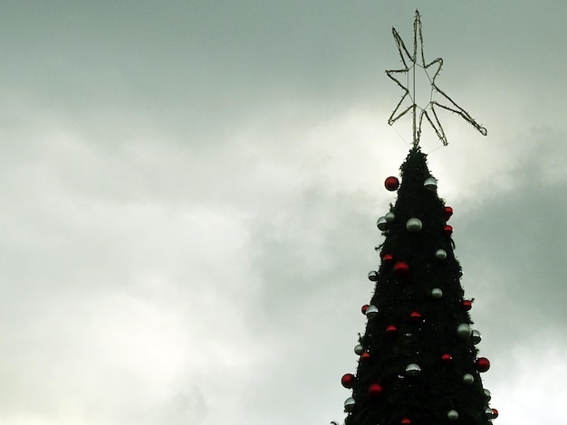 Árvore de Natal em um dia nublado