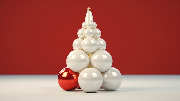 Árvore de Natal feita com decoração bolas de Natal IA gerativa