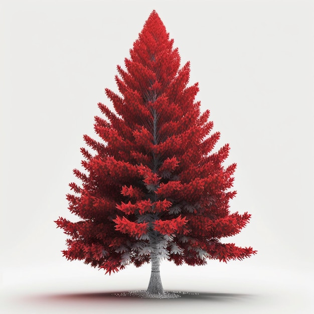 Árvore de Natal vermelha isolada sobre um fundo branco